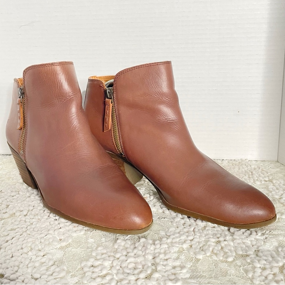 FRYE Judith Double Zip Whiskey Brown Bootie Ankle Boots Shoes Women's Size 9M